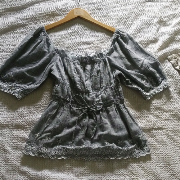 Peasant Off-Shoulder Blouse - Picture 2 of 5